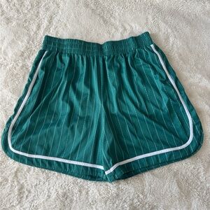 Urban Outfitters BDG Men’s Green Mesh Knee Length Striped Basketball Shorts